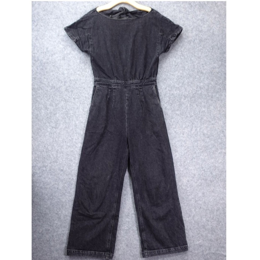 Rachel Comey Denim Jumpsuit Womens XS Black Faded Wide Leg Open Back USA $445
